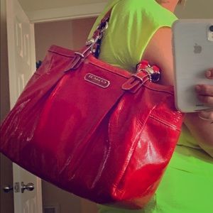 Red coach purse
